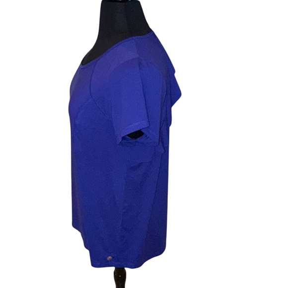 LANE BRYANT Wicking Active Tee Cutout Ruffle Back - 18/20 Blue - Picture 3 of 13